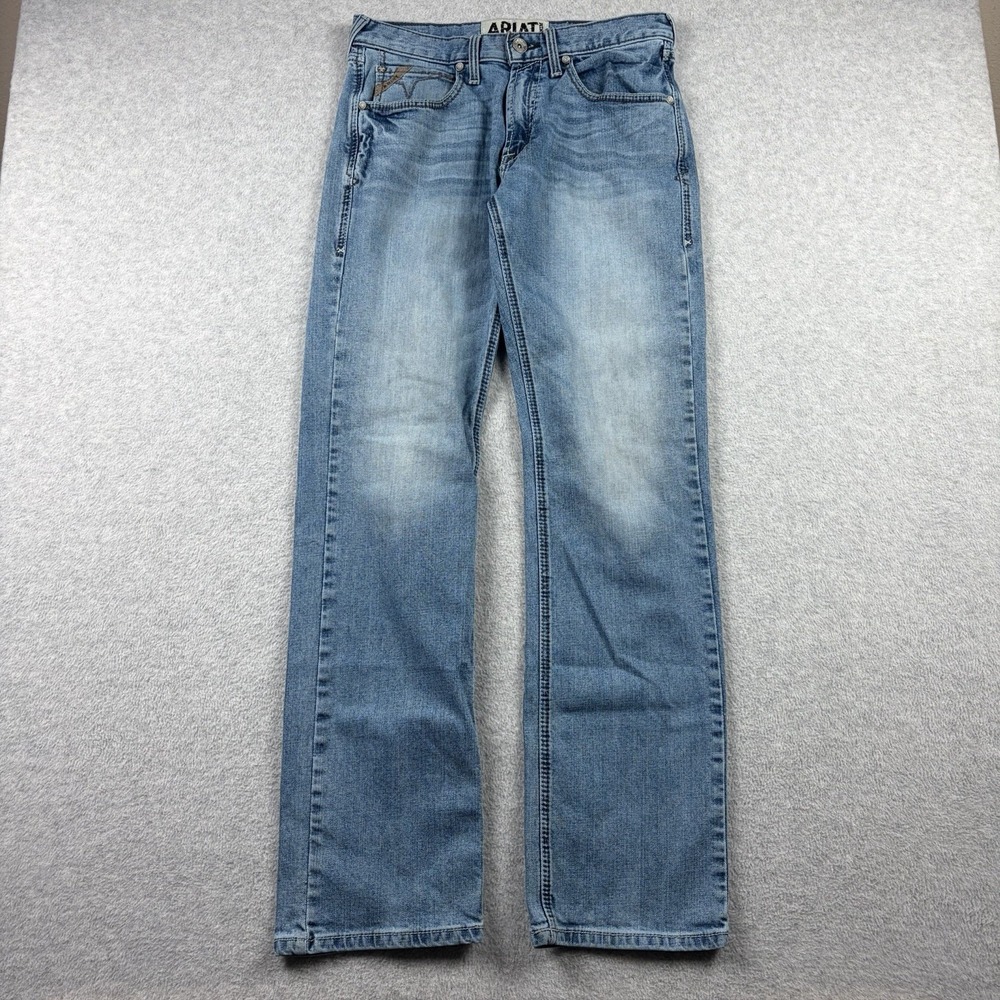 Ariat Jeans Mens 31x36 (Fits 30x34) Blue M5 Slim Straight Stretch Western Work